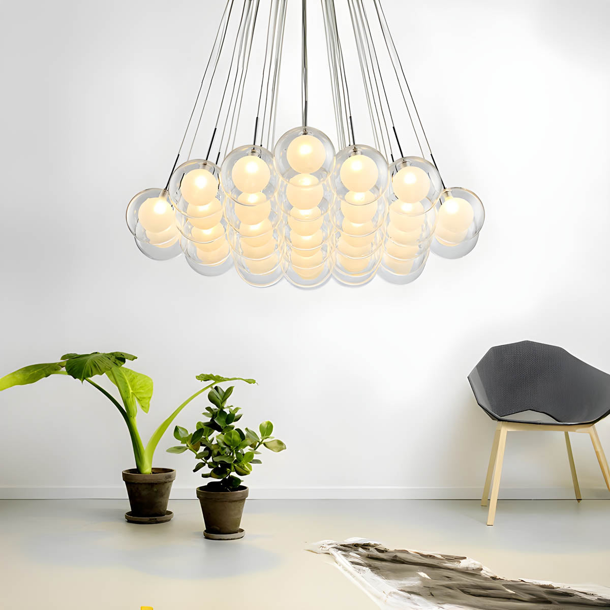 Modern Glass Bubble Pendant Chandelier