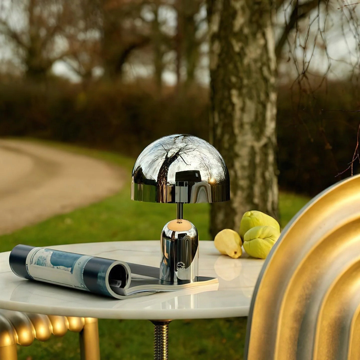 Arched Metal Table Lamp with Dimmable Warm Light