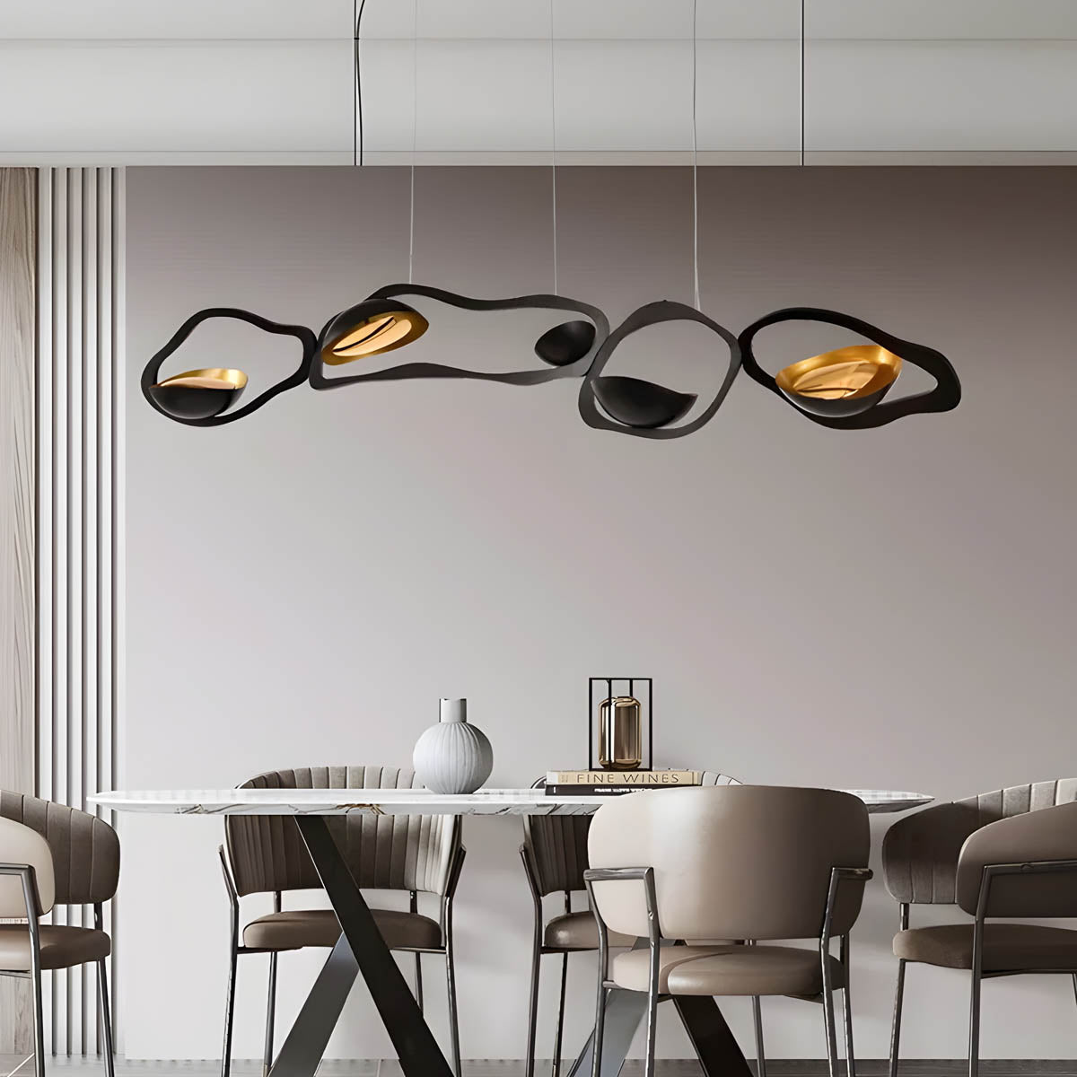 Modern alloy linear pendant light