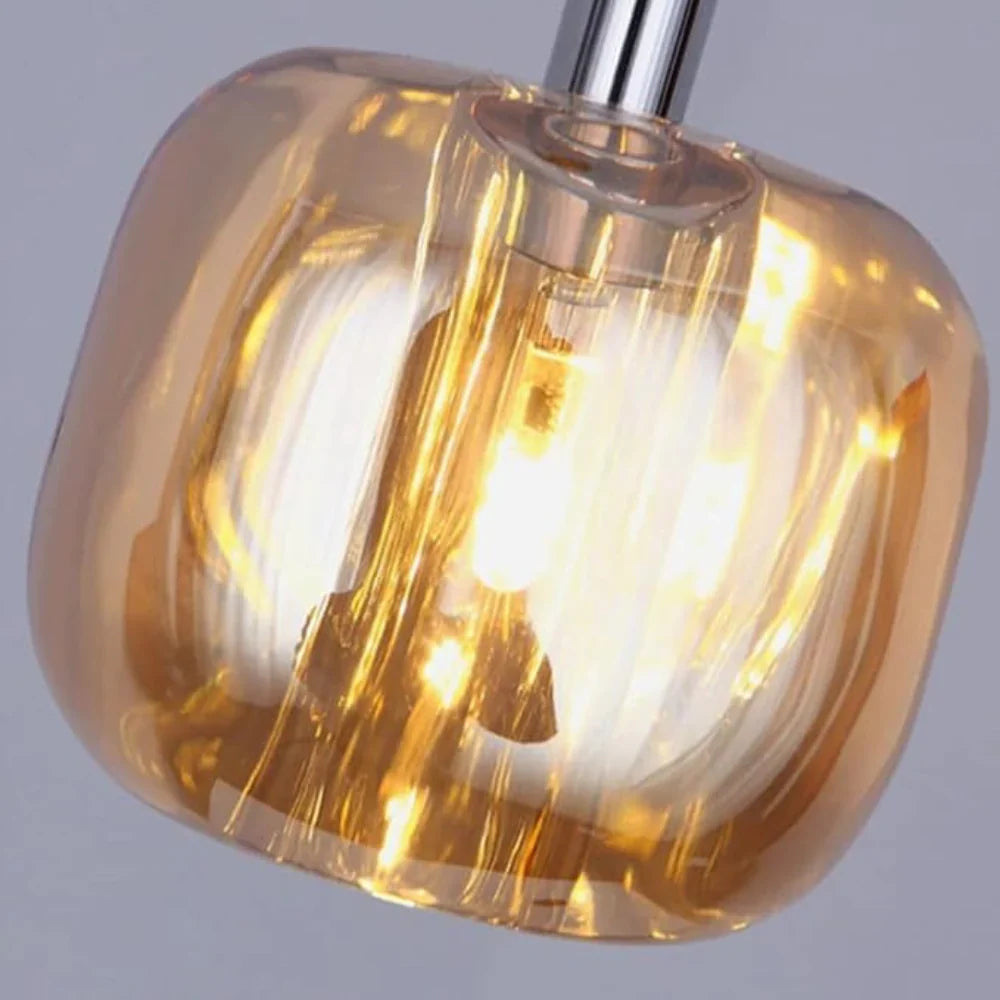 Hand-Blown Amber Glass Pendant Light – Japandi Gold Statement Piece