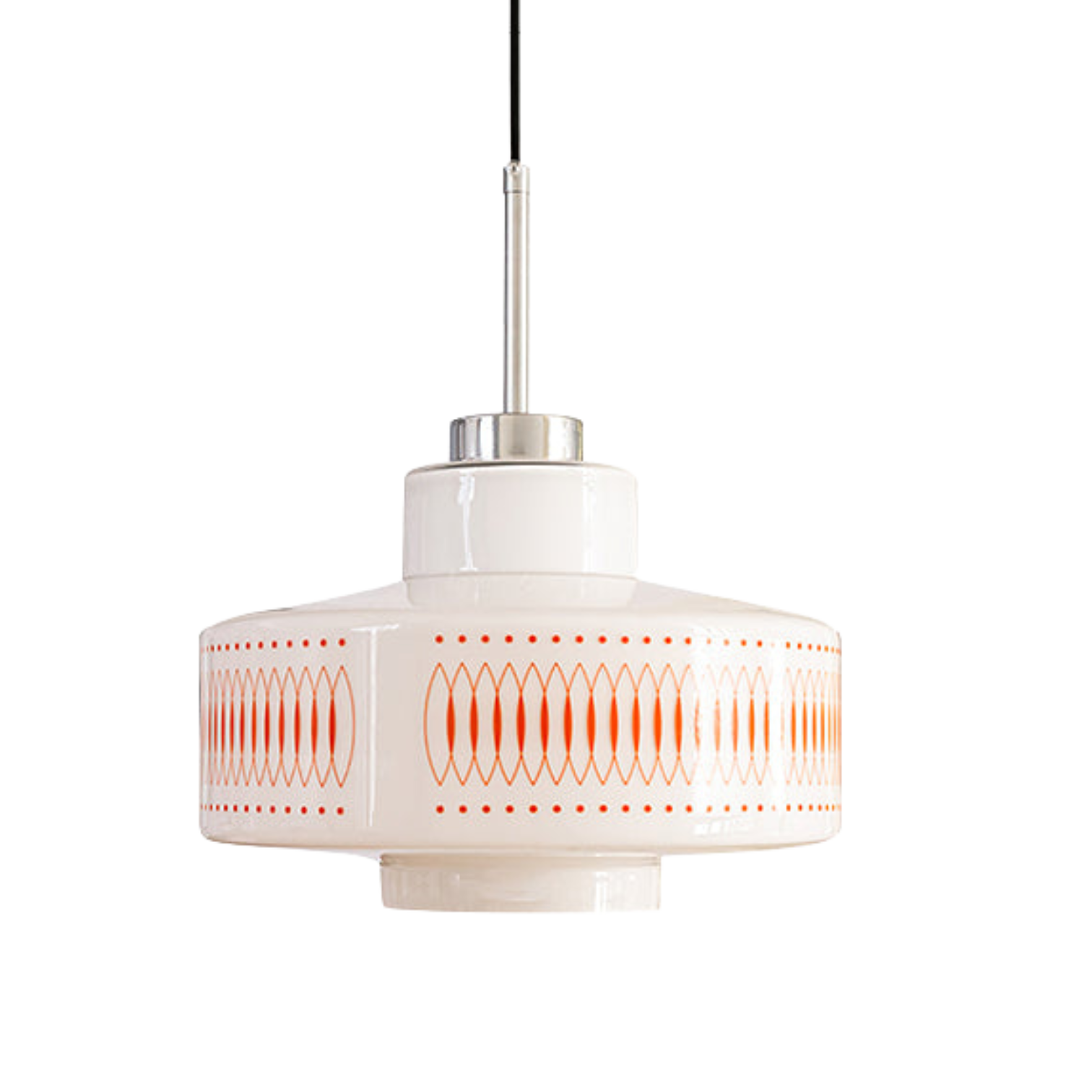 Pendant Light Glass & Steel Vintage Design