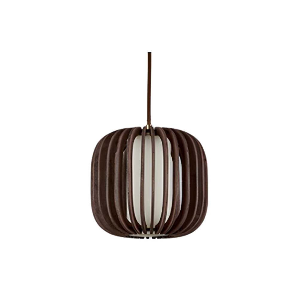 Scandinavian Cardboard and Wood Pendant Light
