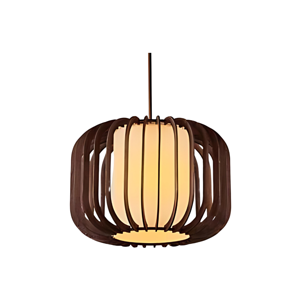 Scandinavian Cardboard and Wood Pendant Light