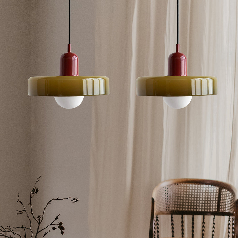 Pendant Lamp Metal & Glass Adjustable
