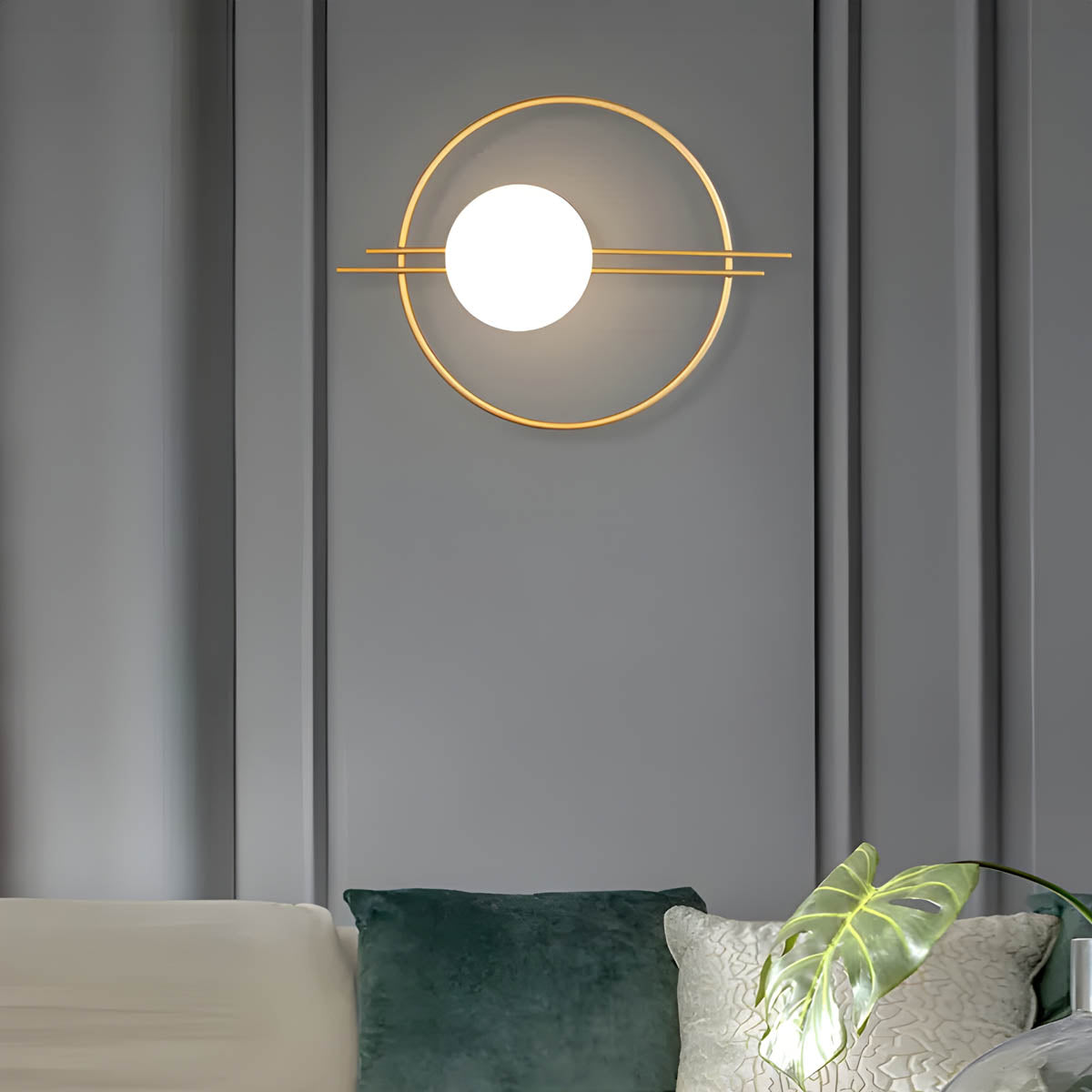 Iron & Glass Wall-Mounted LED Lamp