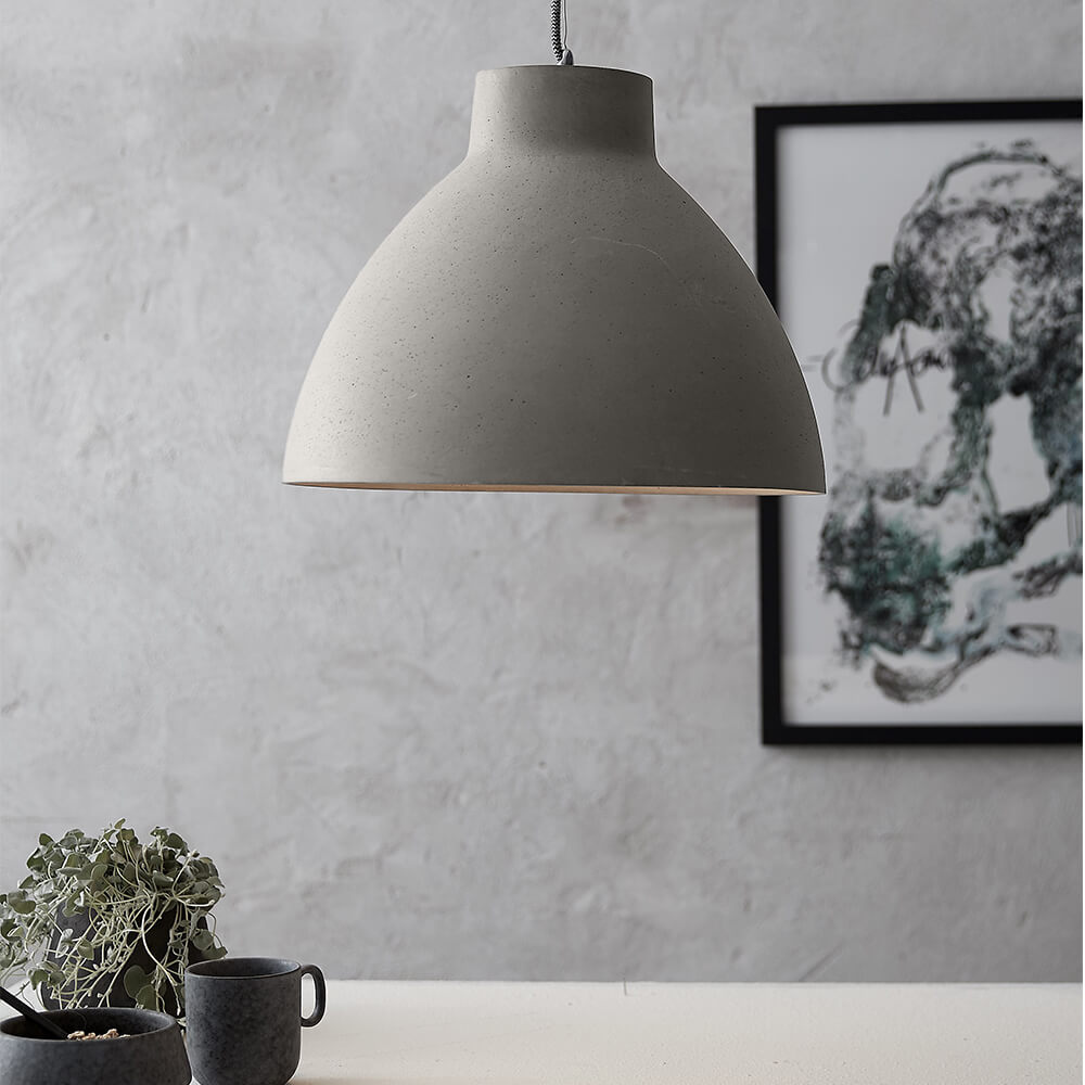 Scandinavian pendant light resin bowl design