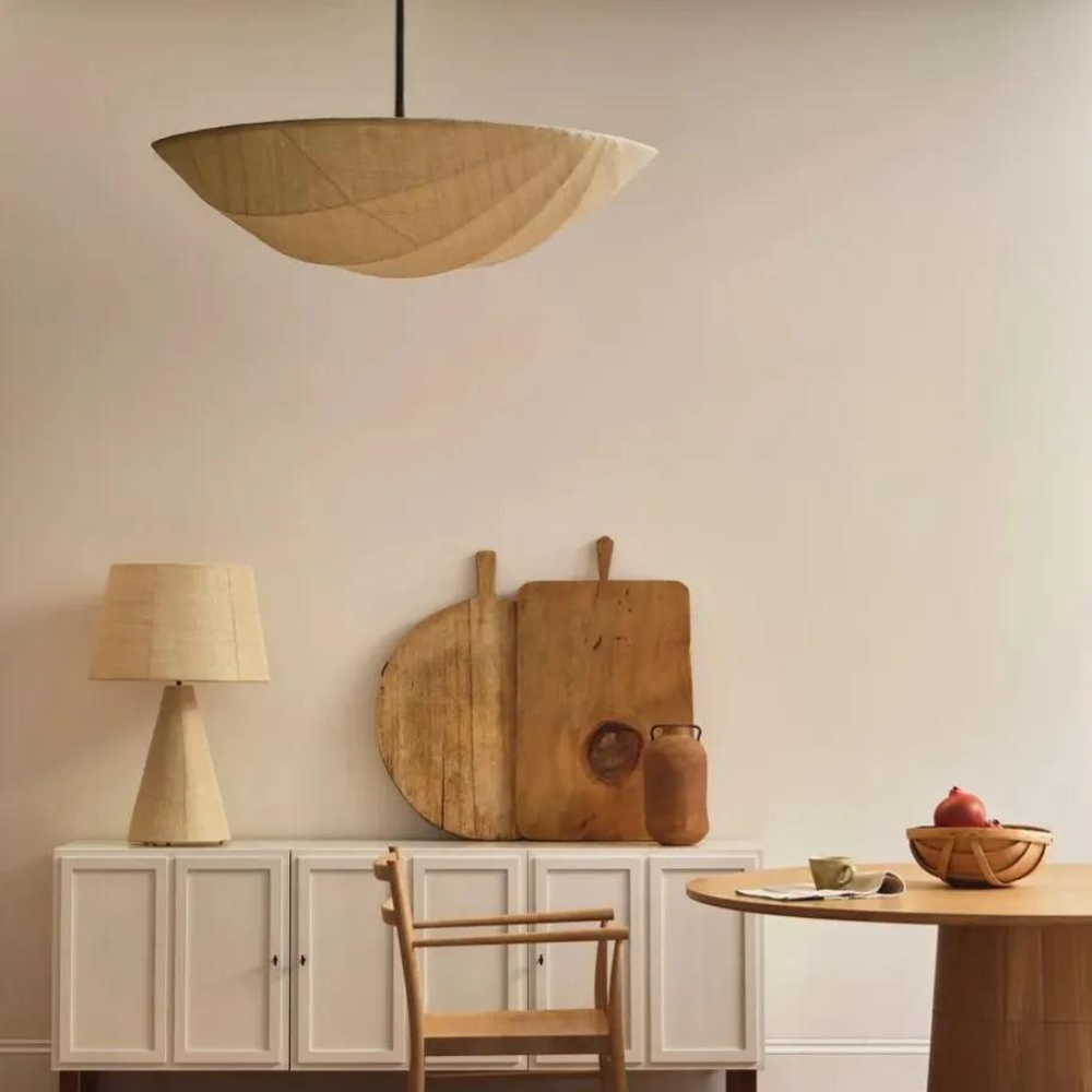 Japandi pendant light handcrafted wood finish