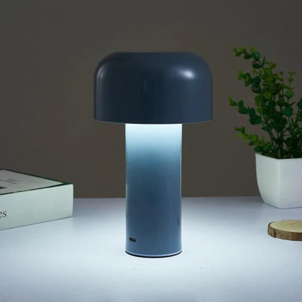 Mushroom-style wireless rechargeable table lamp acrylic & iron