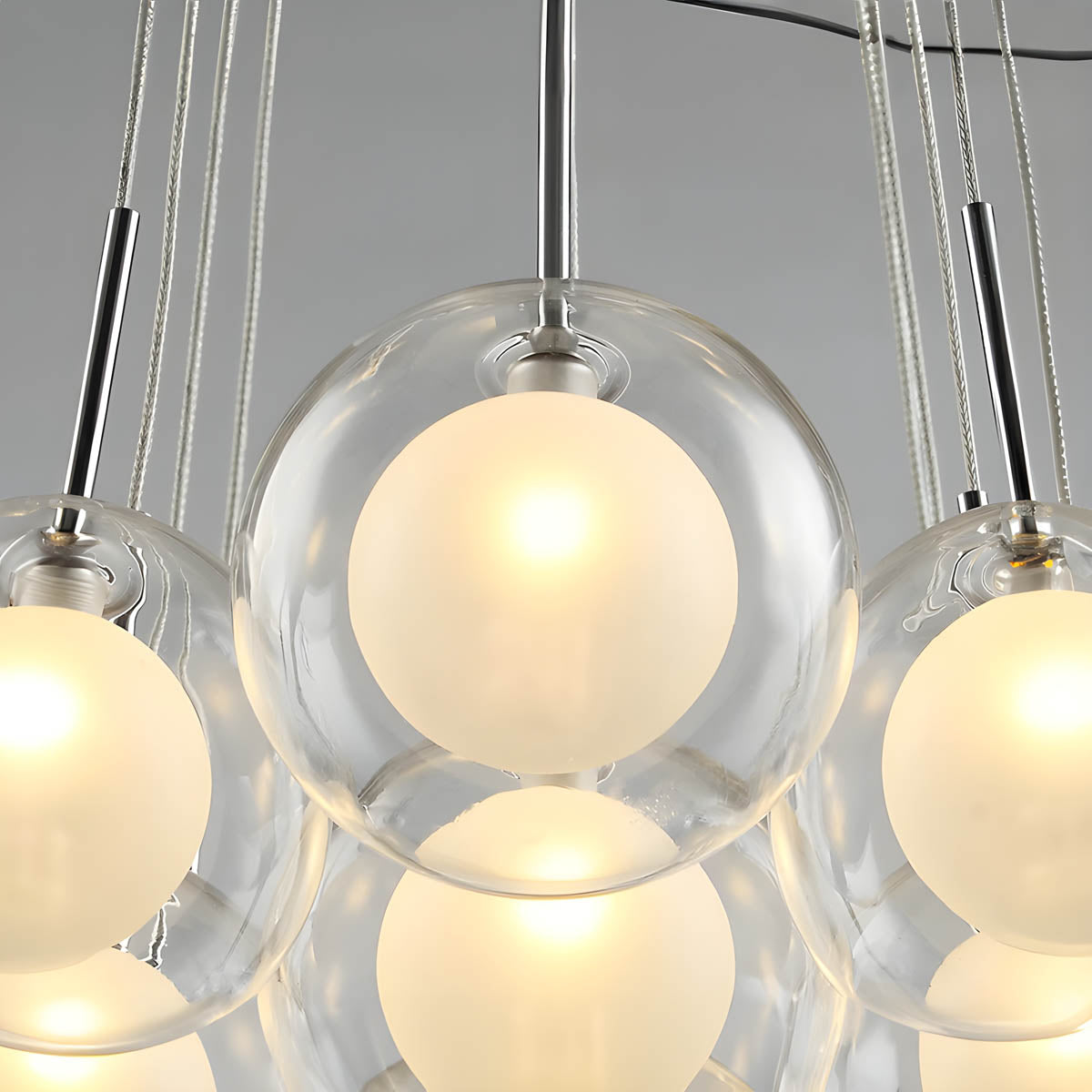 Modern Glass Bubble Pendant Chandelier