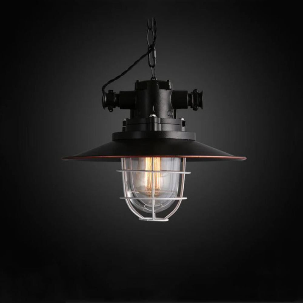Industrial Iron Adjustable-Height Pendant Light