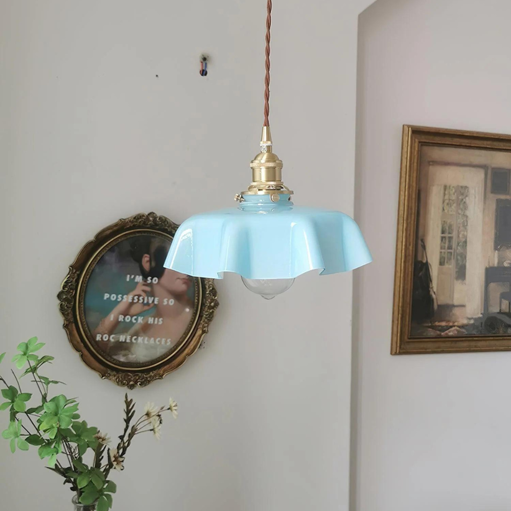 Retro pendant light glass shade design