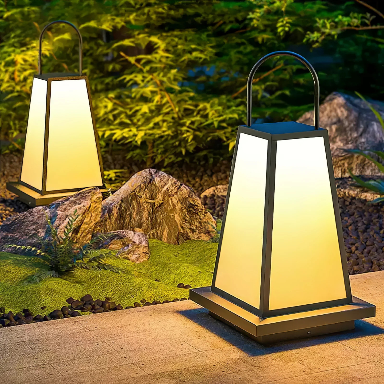 Rechargeable Outdoor Lantern Light with Warm Glow