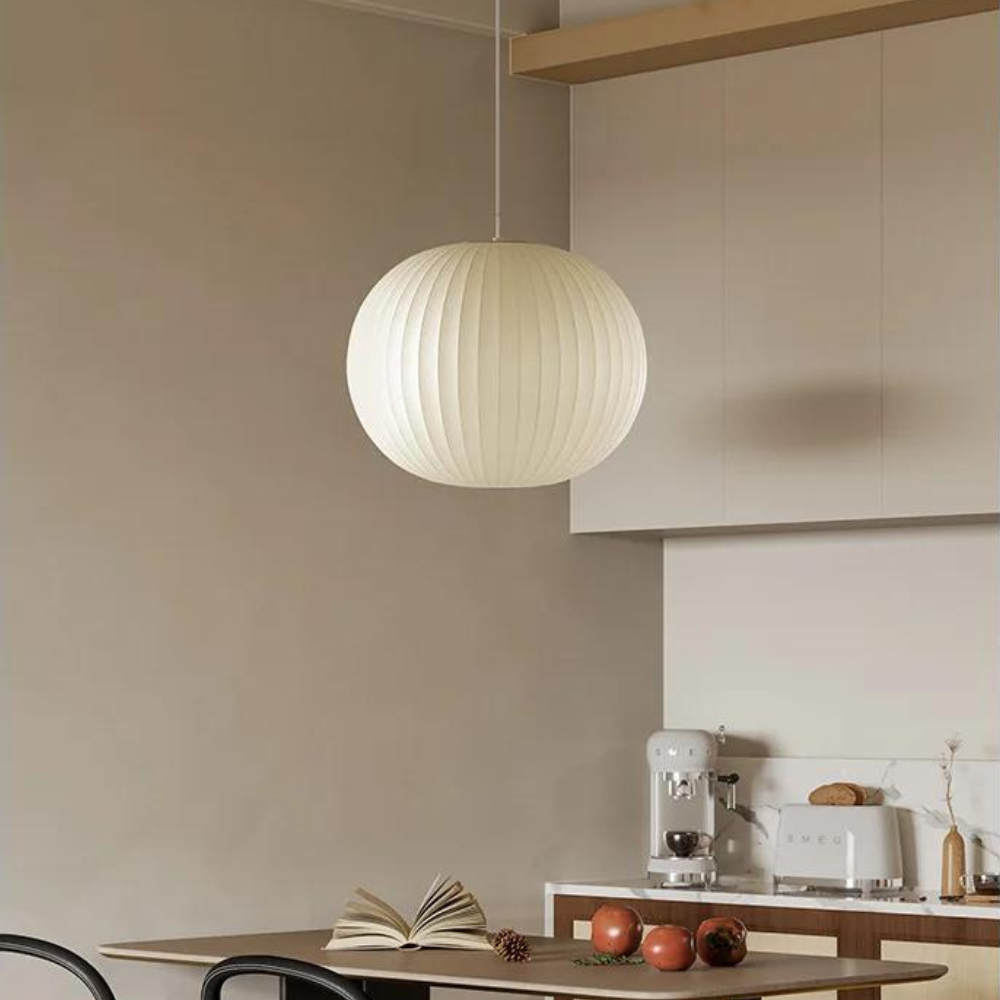 Japandi Fabric Pendant Light