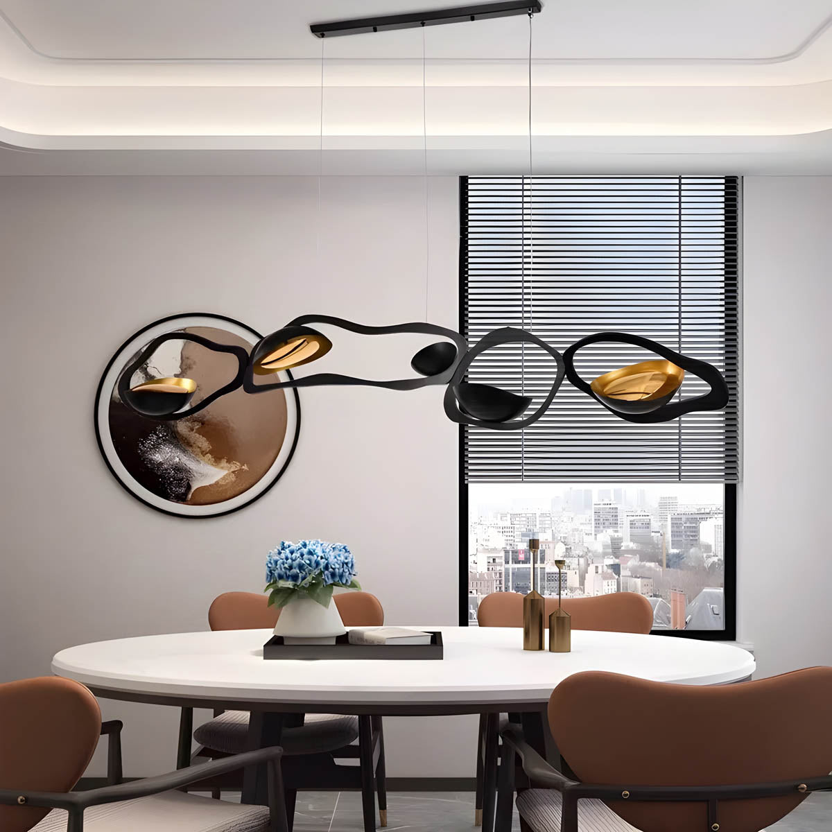 Modern alloy linear pendant light