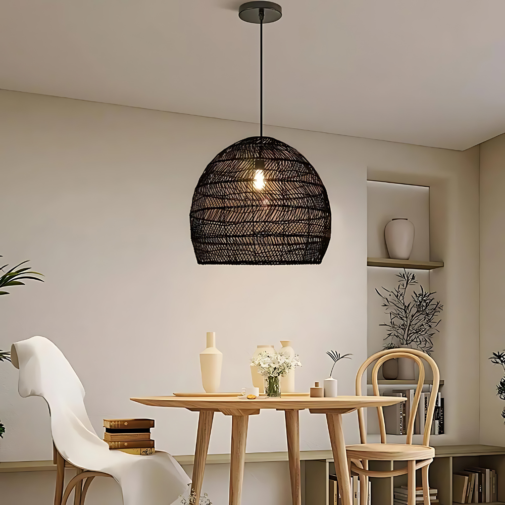 Pendant Light Hand-woven Rattan Boho Ambient Lighting