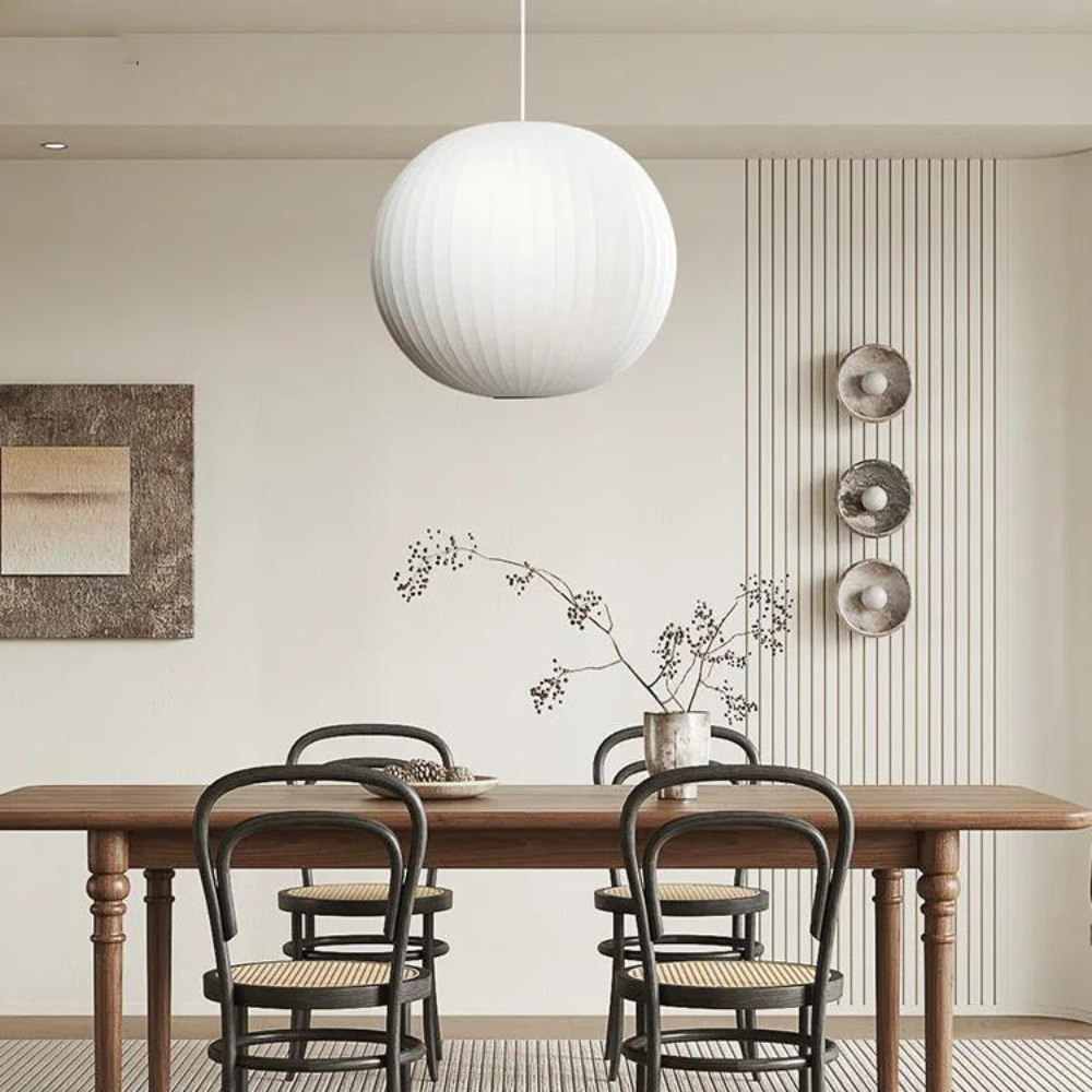 Japandi Fabric Pendant Light