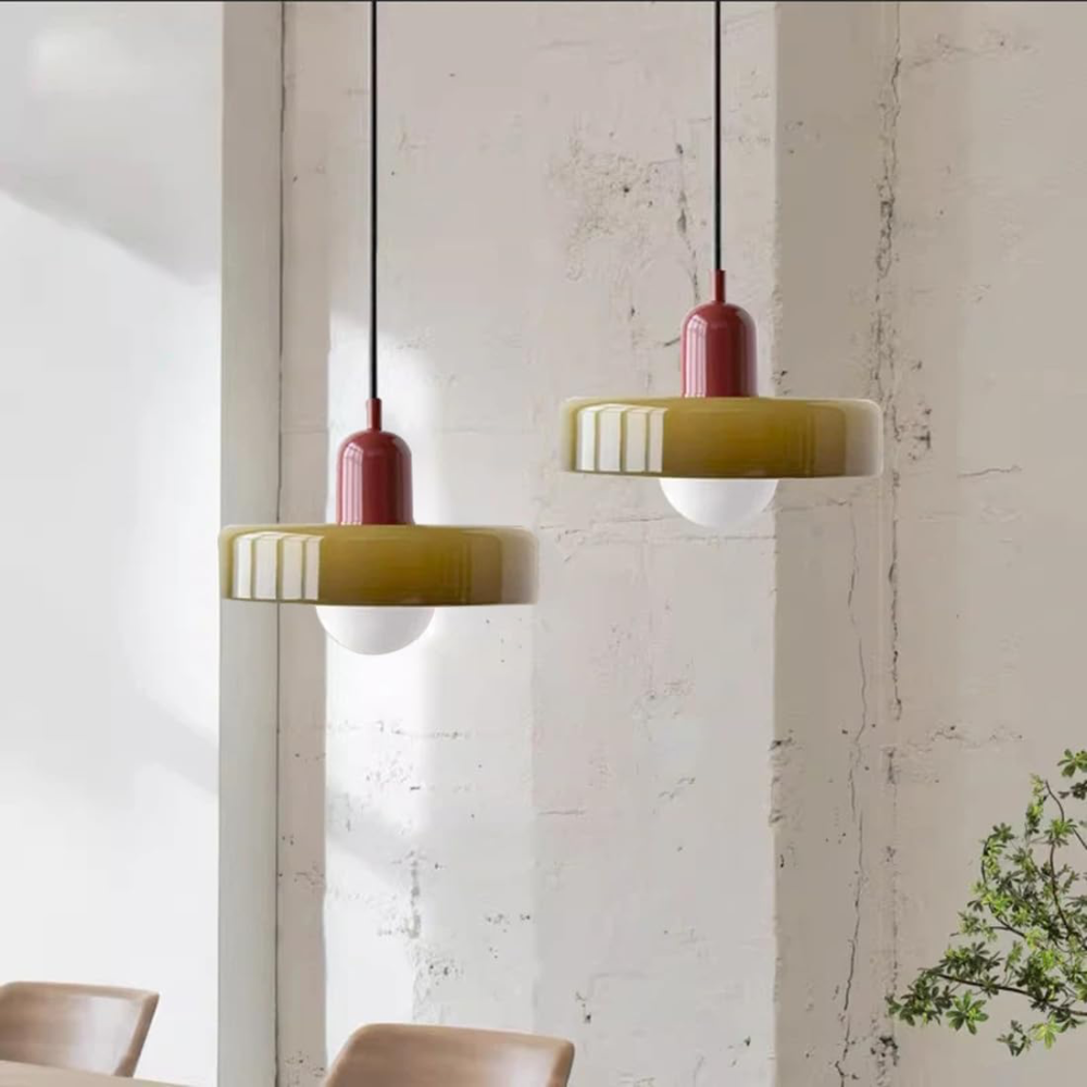 Pendant Lamp Metal & Glass Adjustable