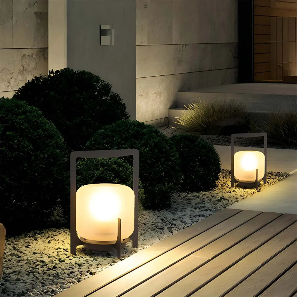 Solar-Powered Outdoor Lamp with Warm Light