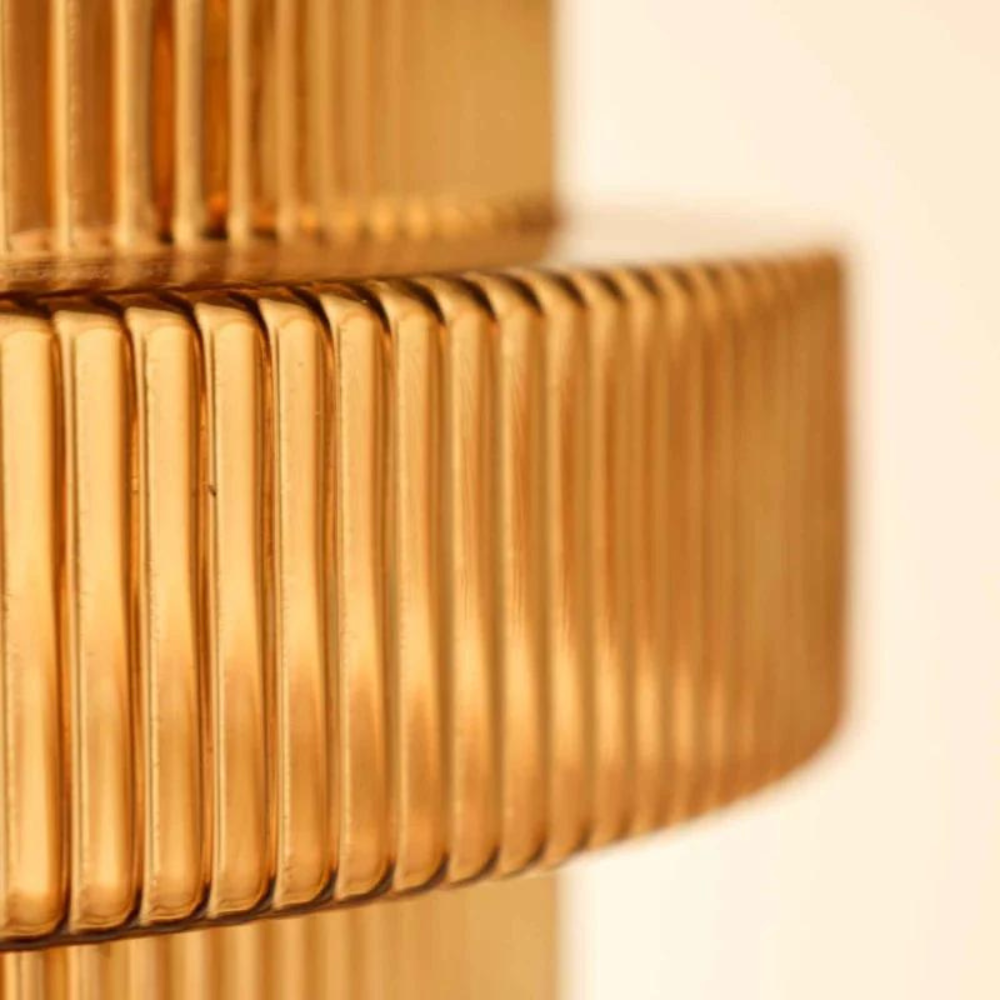 Retro glass pendant light brass finish