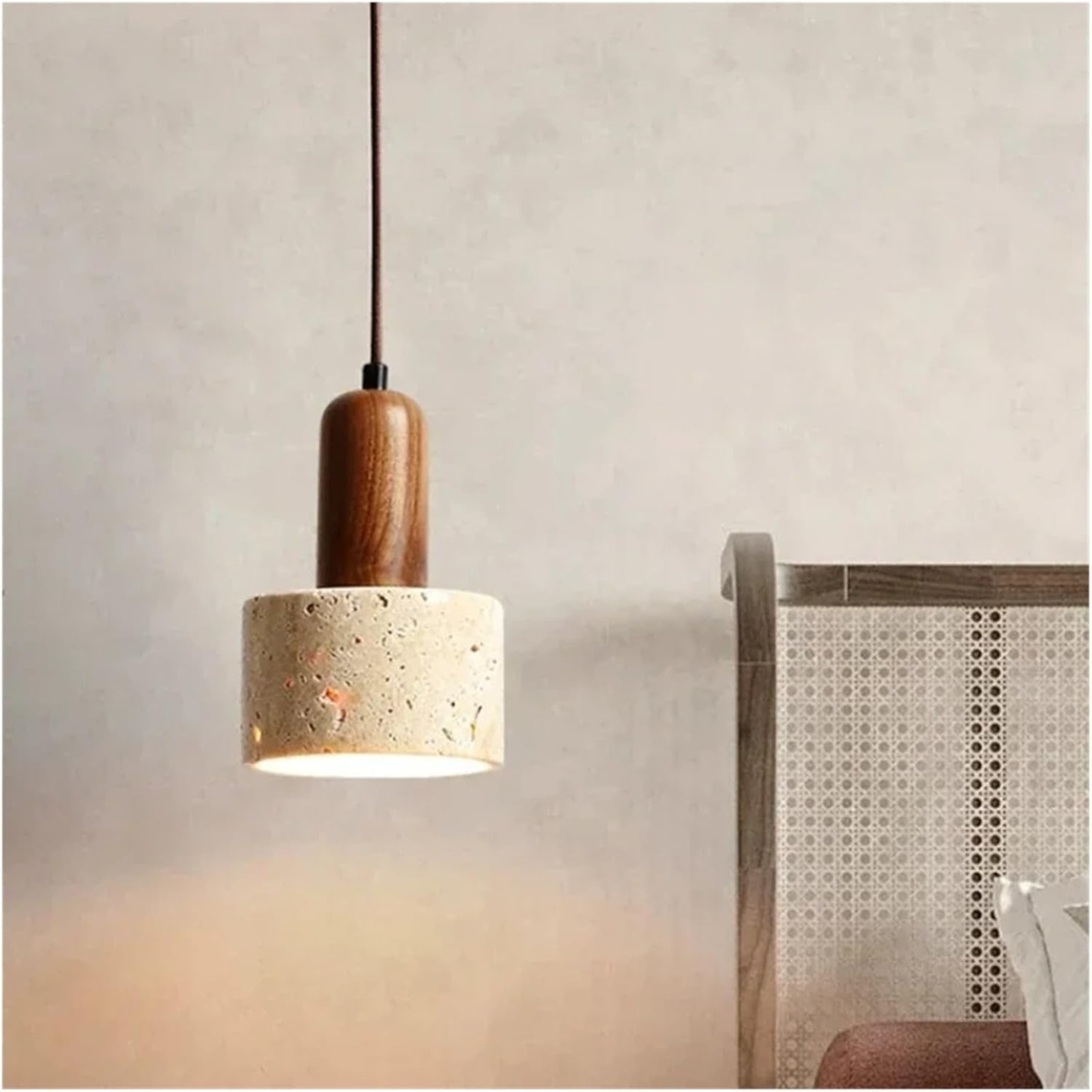 Japandi Travertine Marble Pendant Light