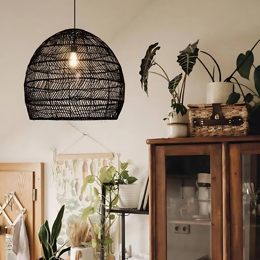 Pendant Light Hand-woven Rattan Boho Ambient Lighting
