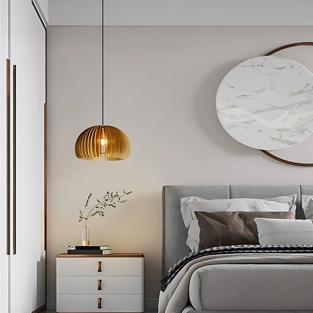 Semi-Circle Metallic Adjustable-Height Ceiling Lamp