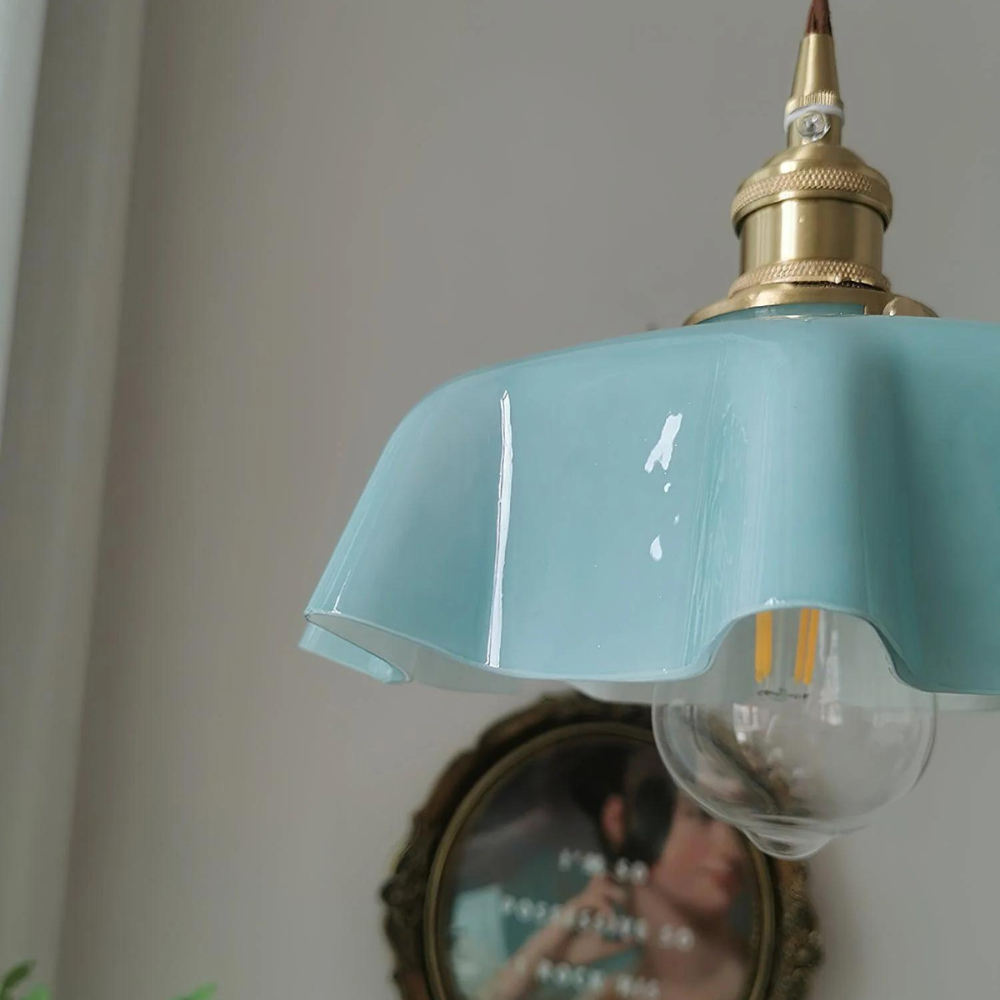 Retro pendant light glass shade design