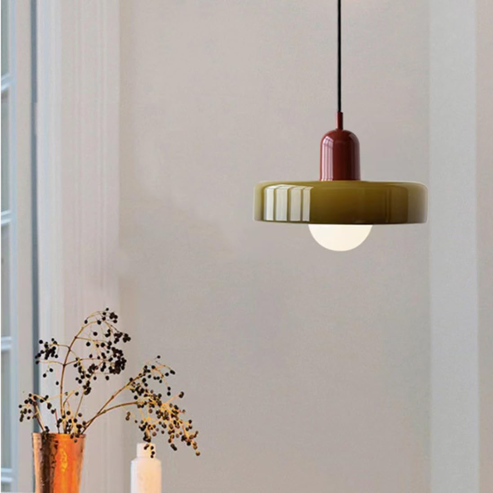 Pendant Lamp Metal & Glass Adjustable