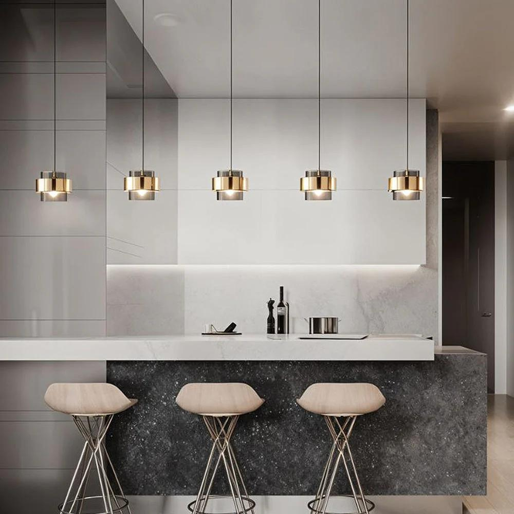 Modern Industrial Metal & Glass Pendant Light