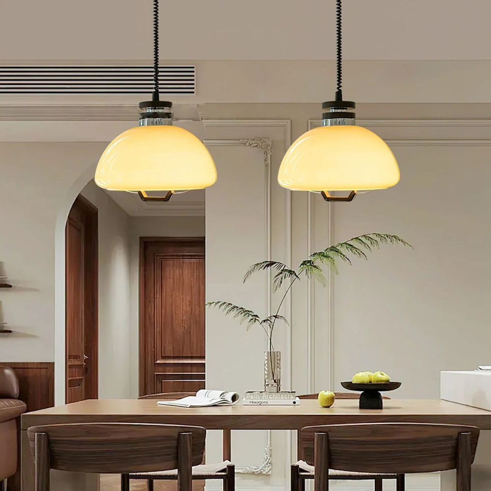 Pendant Light Velvet Finish Modern Round Shade