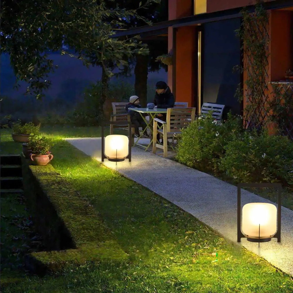 Solar-Powered Outdoor Lamp with Warm Light