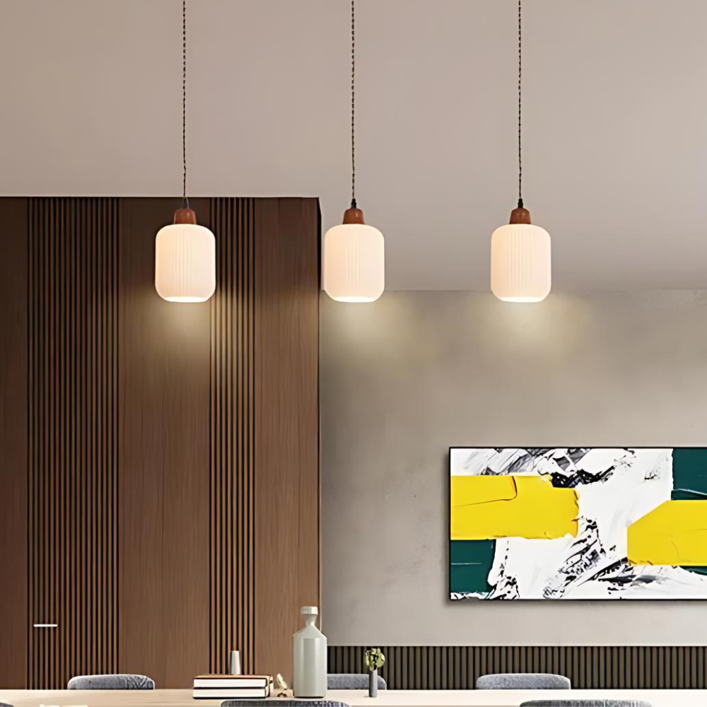 Ceramic Adjustable-Height Ceiling Lamp with Warm Glow