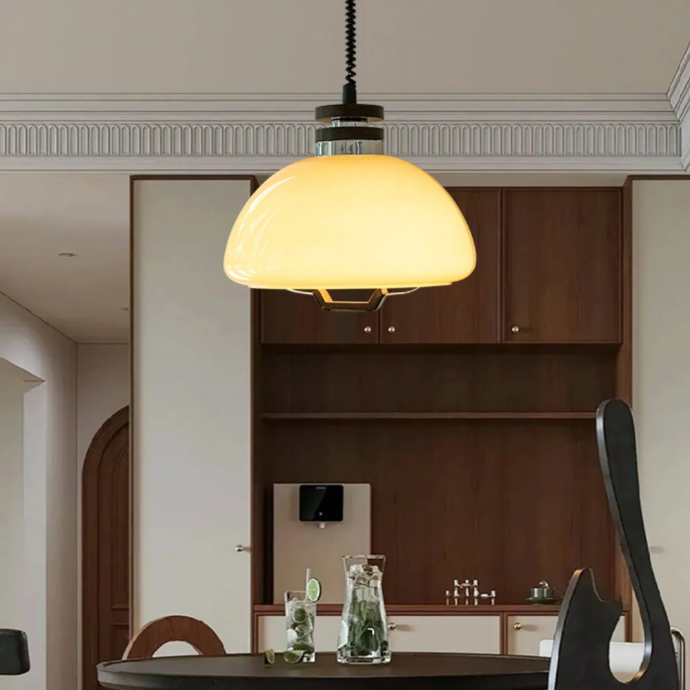 Pendant Light Velvet Finish Modern Round Shade