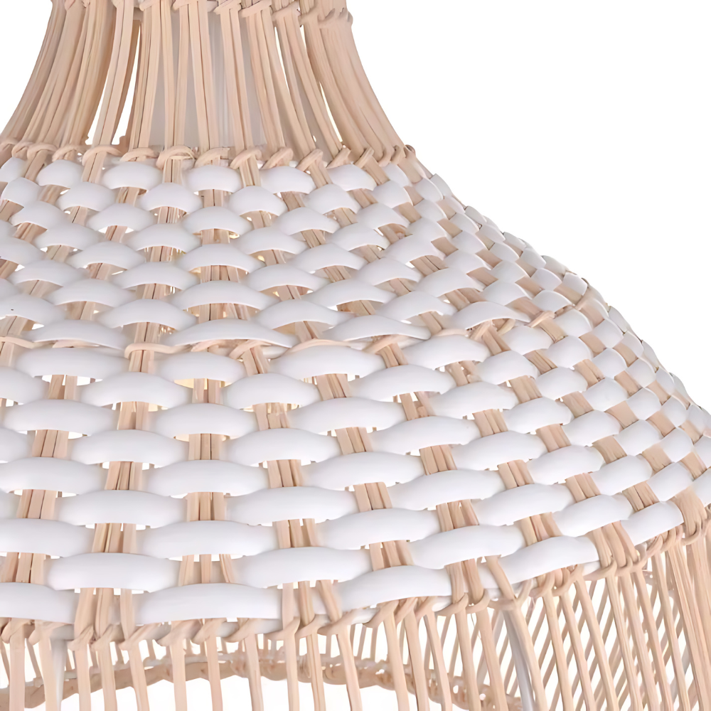Pendant Light Handwoven Rattan Boho Design
