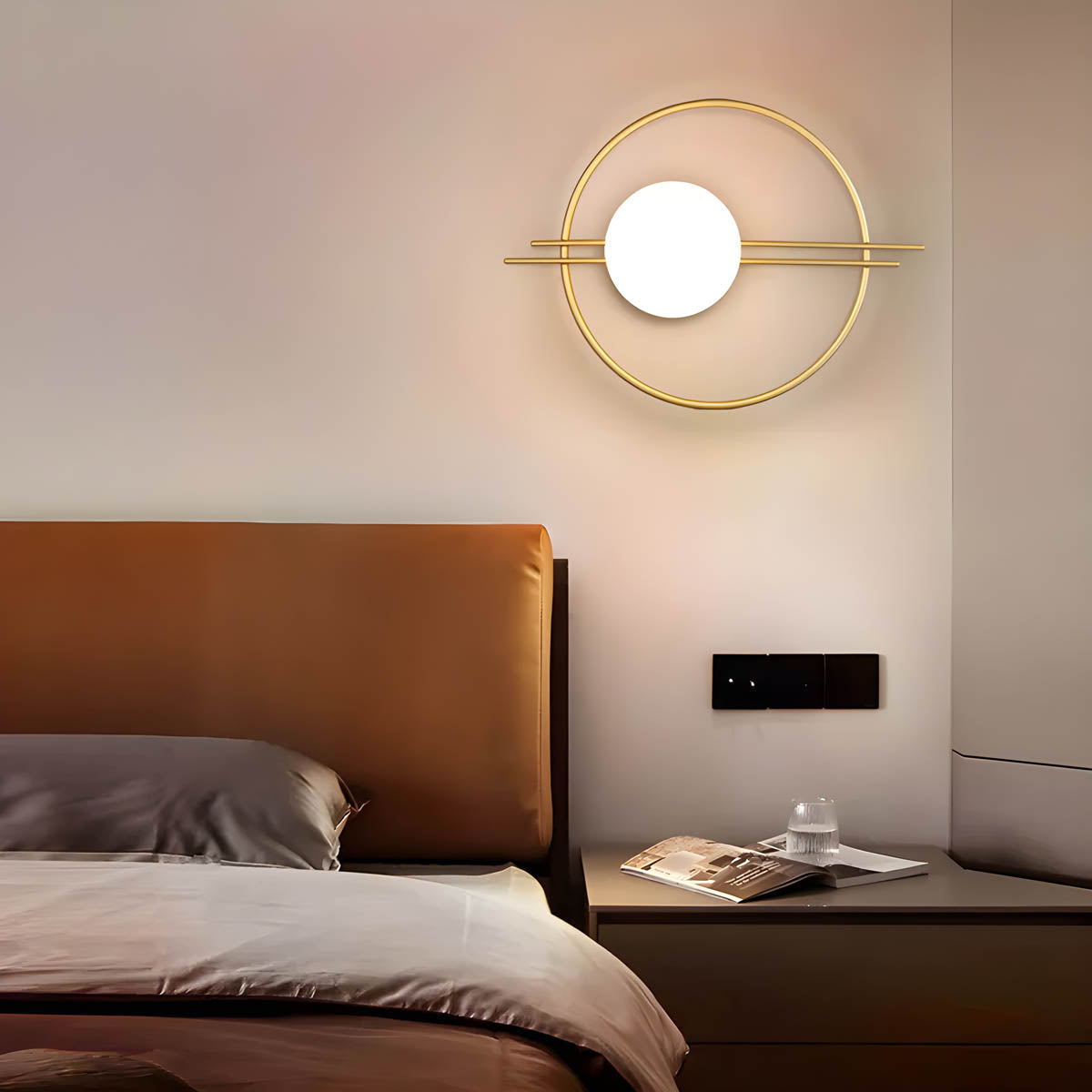 Iron & Glass Wall-Mounted LED Lamp