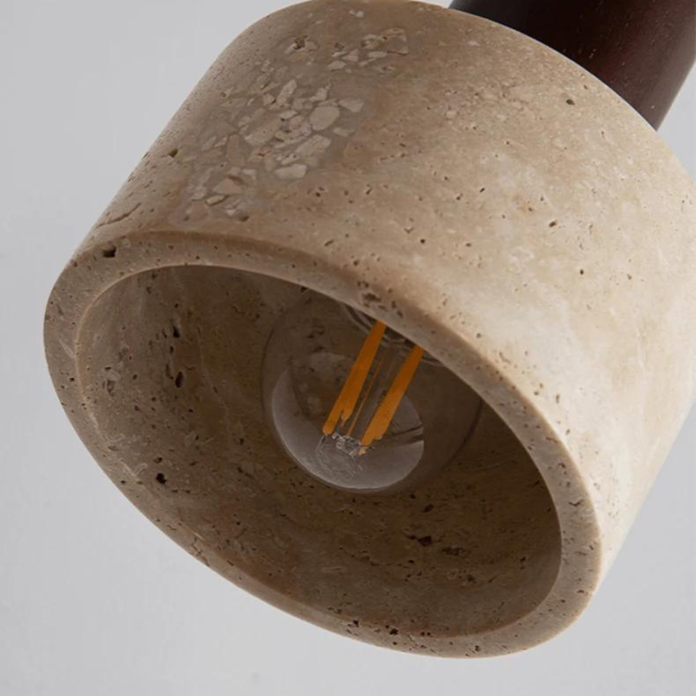 Japandi Travertine Marble Pendant Light