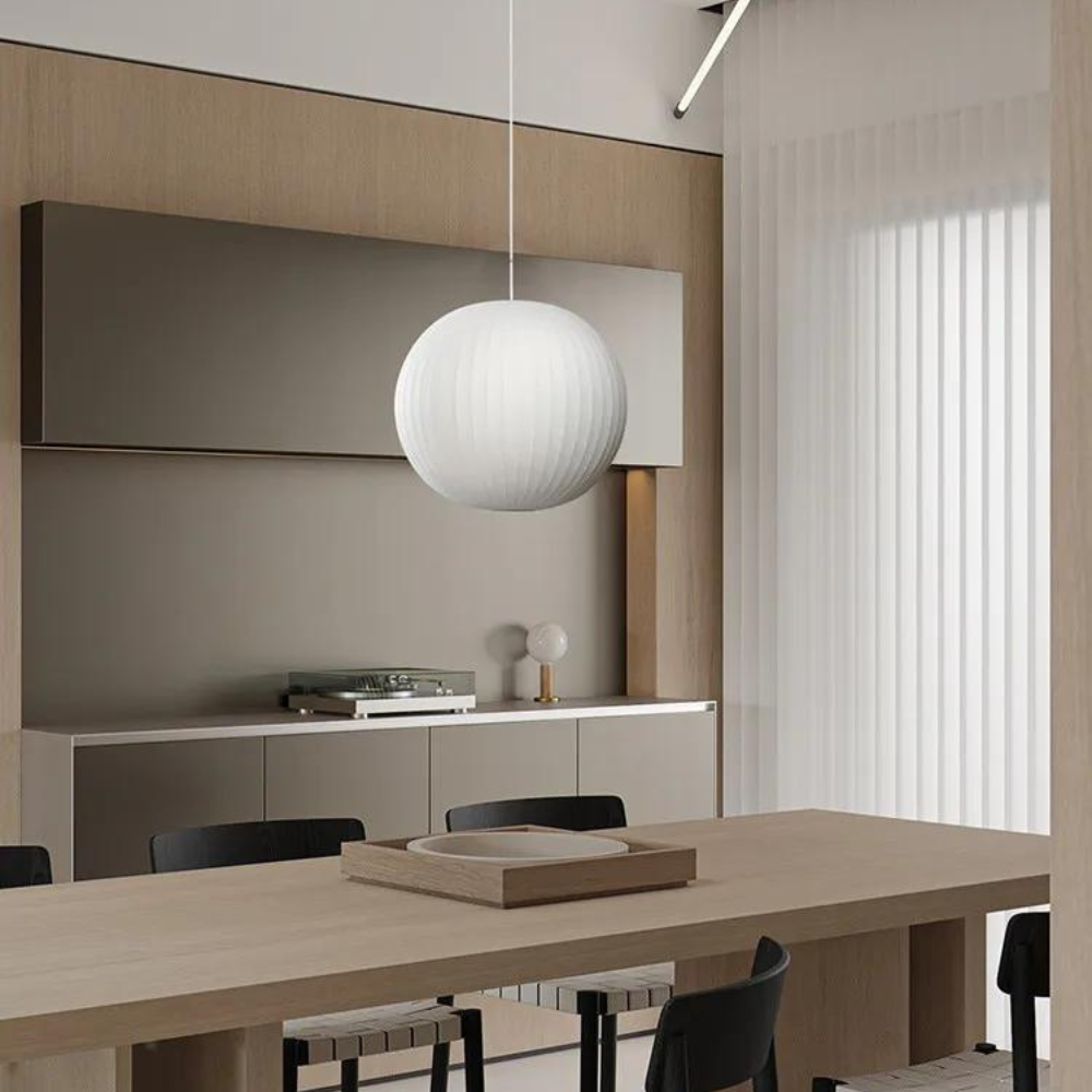 Japandi Fabric Pendant Light