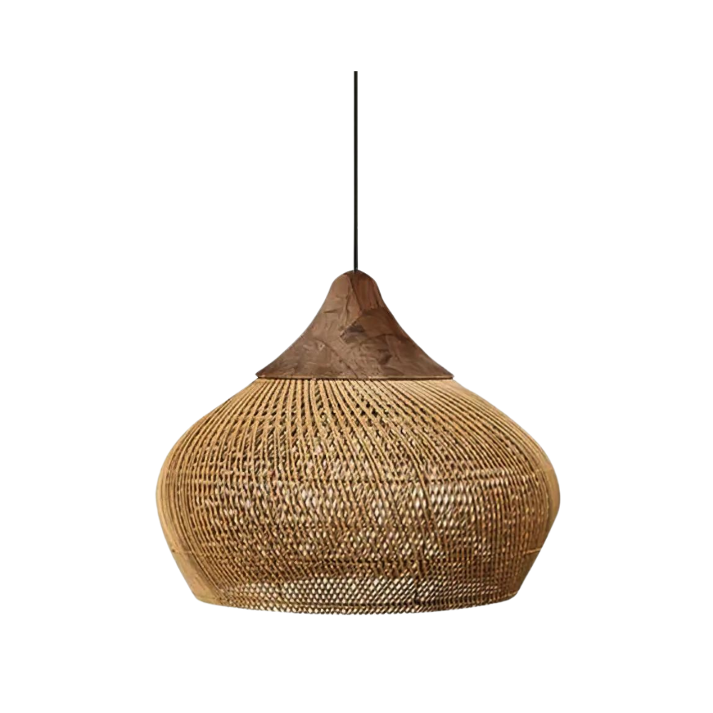 Pendant Light Natural Rattan Handcrafted Boho Style