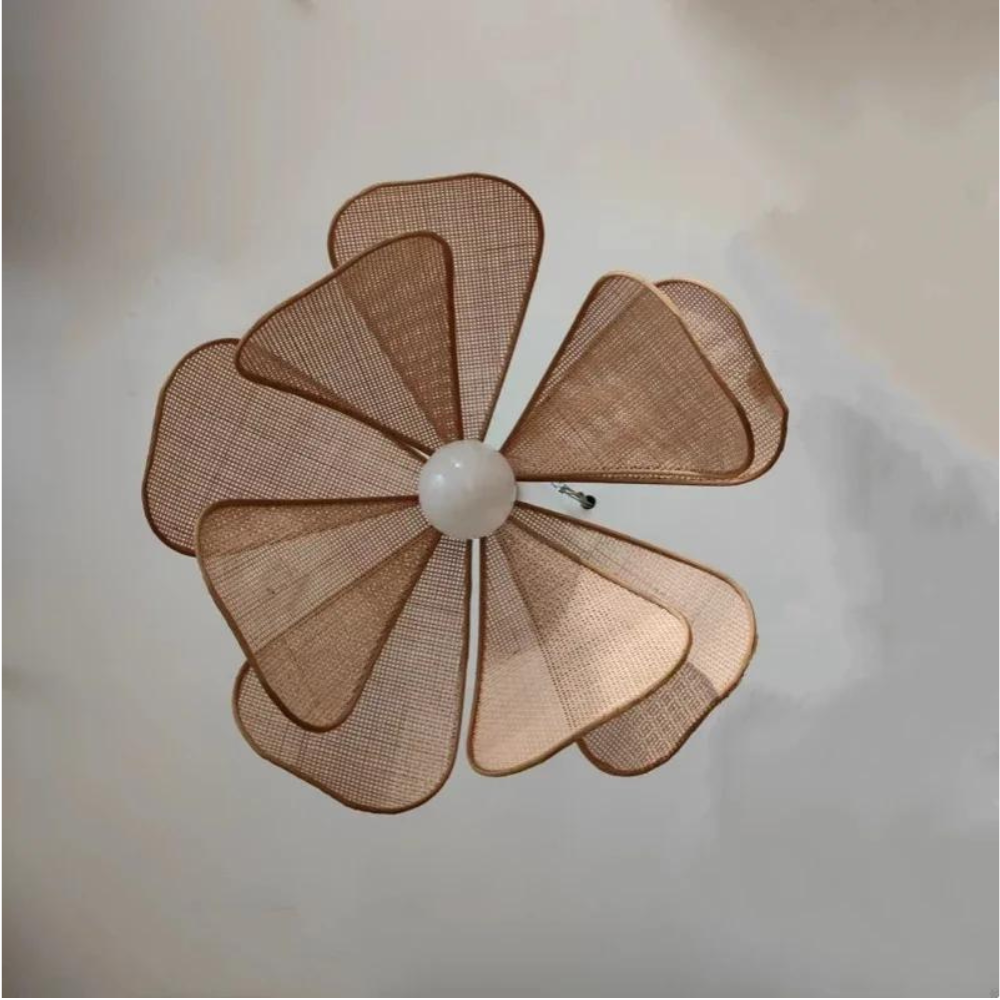 Handmade Glass and Rattan Table Lamp – Portable Ambient Lighting