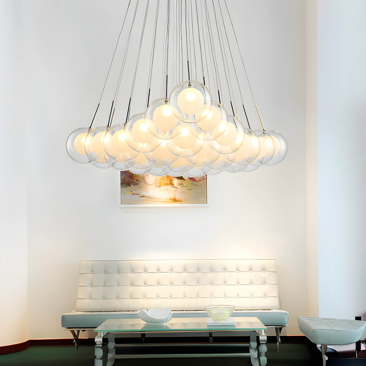 Modern Glass Bubble Pendant Chandelier