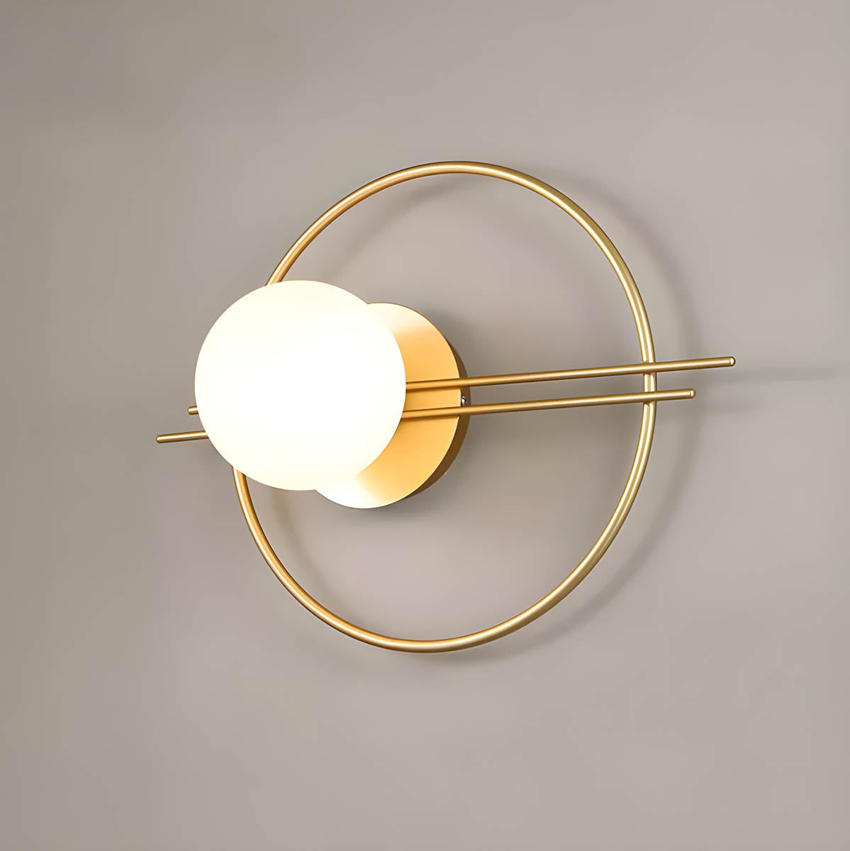 Iron & Glass Wall-Mounted LED Lamp