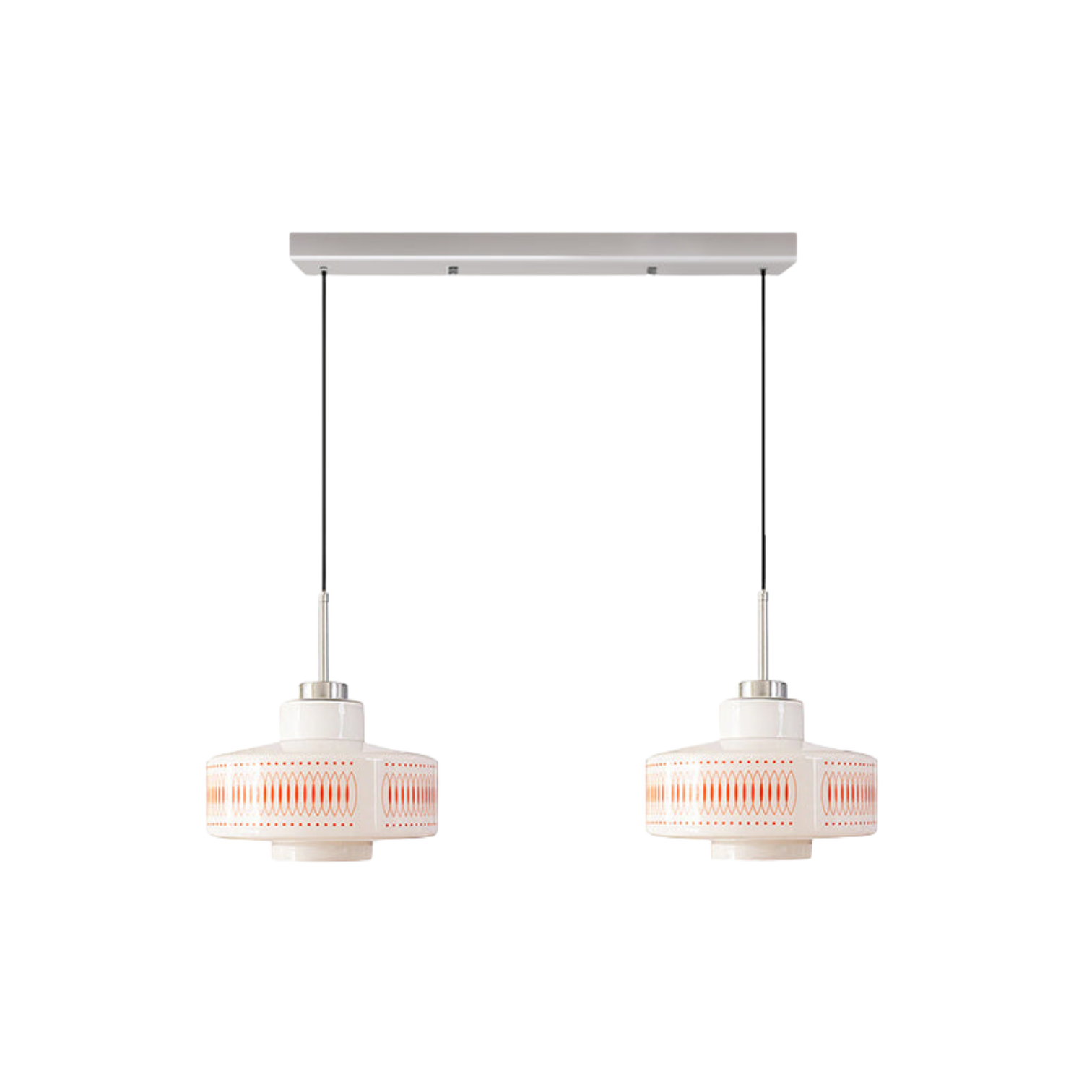 Pendant Light Glass & Steel Vintage Design