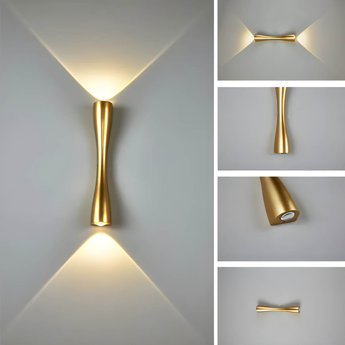 Slim Hourglass Wall Lamp in Aluminium & LED