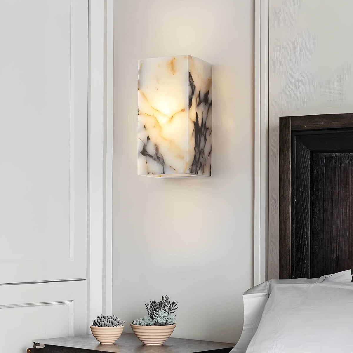 Natural Stone Rectangular LED Wall Light