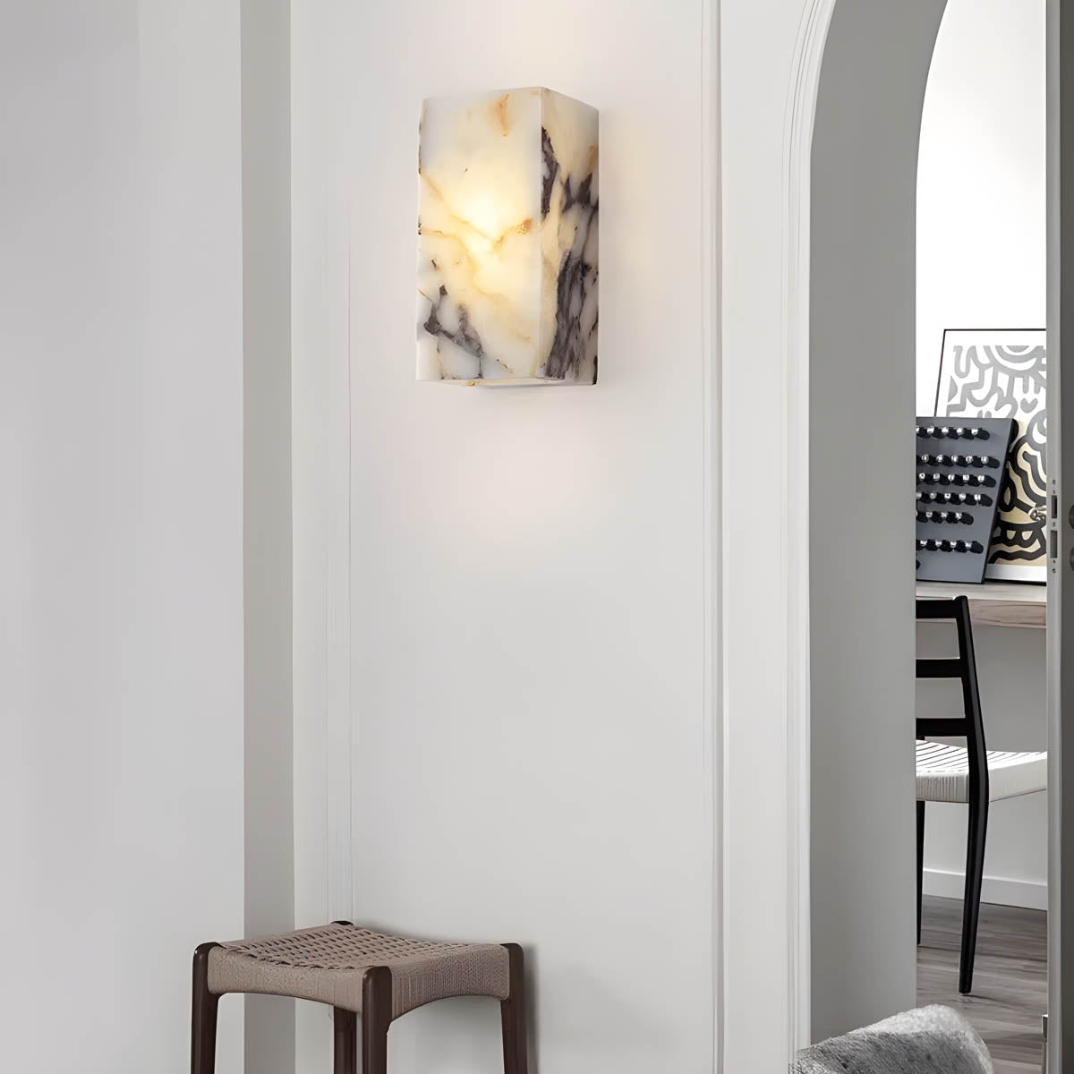 Natural Stone Rectangular LED Wall Light