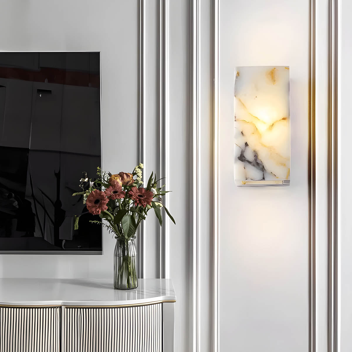 Natural Stone Rectangular LED Wall Light