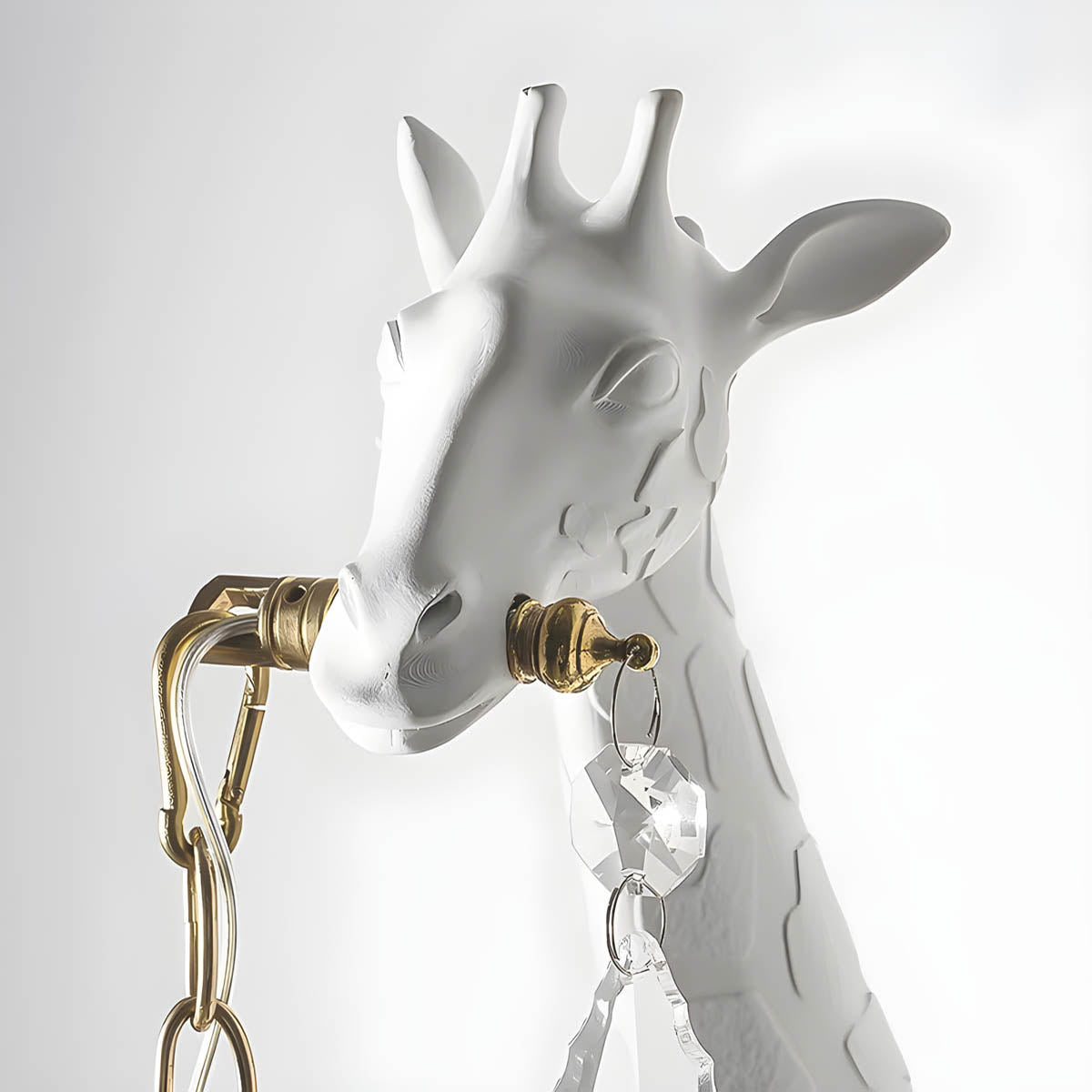 Resin, glass & steel giraffe-wall light