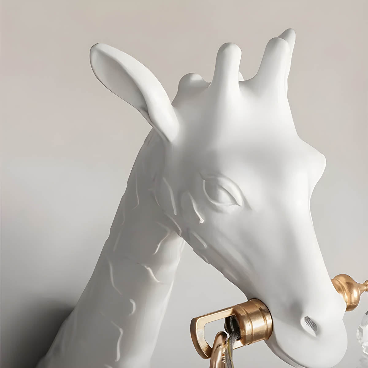 Resin, glass & steel giraffe-wall light