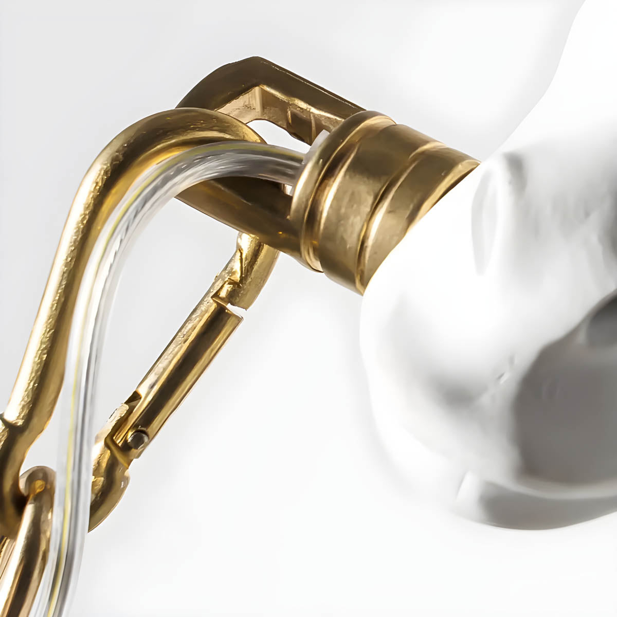 Resin, glass & steel giraffe-wall light