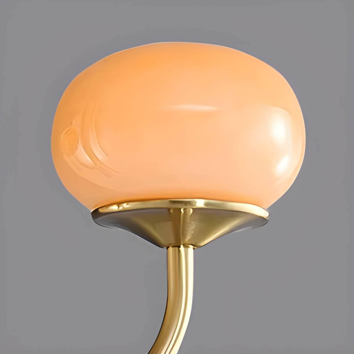 Vintage glass & iron head semi-flush pendant light